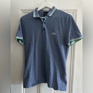 Hugo Boss Classic Blue Polo with Green Trim